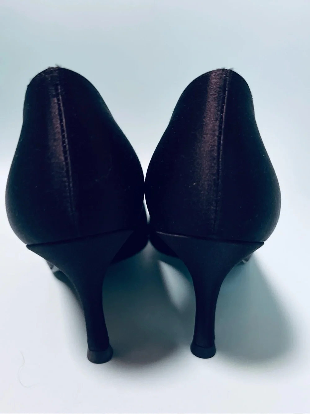 Stuart Weitzman Peep Toe Satin Pumps